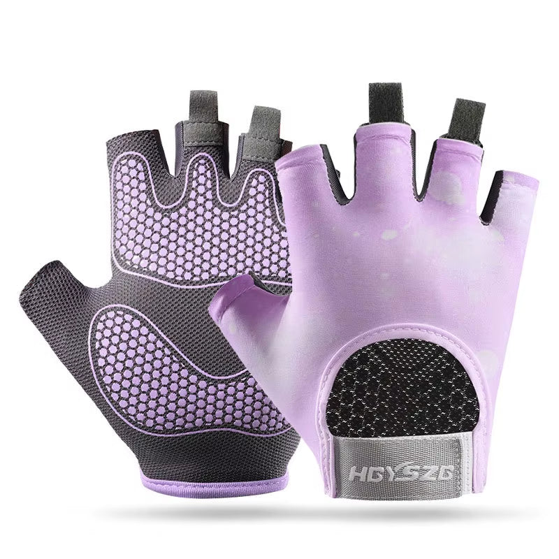 1Pair Workout Gloves Men Women Gym Lifting Fitness Climbing Exercises Work Out Wrist Belt Shock Absorb Foam Pad Palm Crossfit