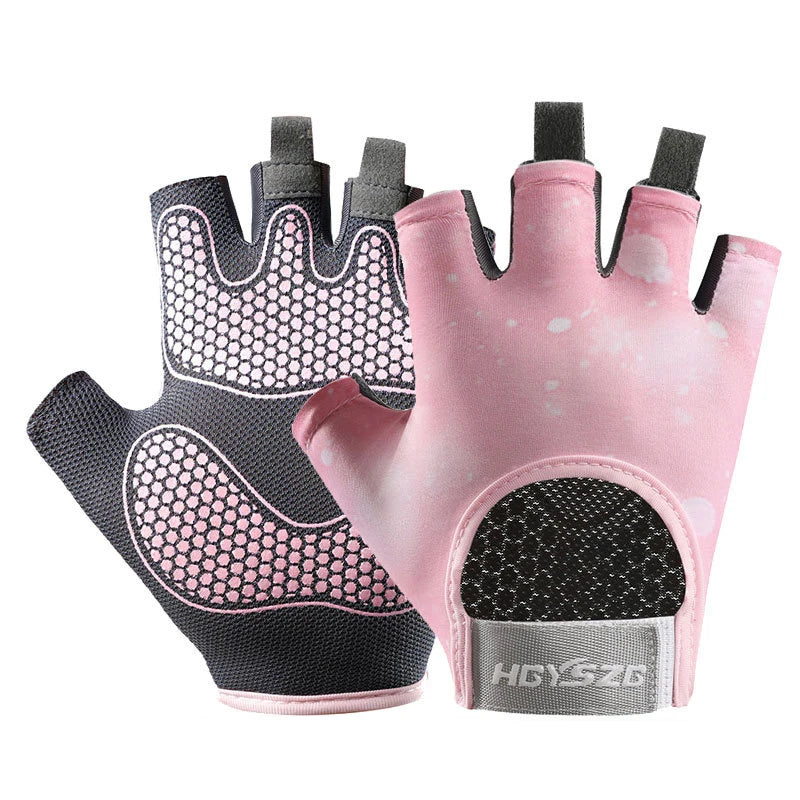 1Pair Workout Gloves Men Women Gym Lifting Fitness Climbing Exercises Work Out Wrist Belt Shock Absorb Foam Pad Palm Crossfit
