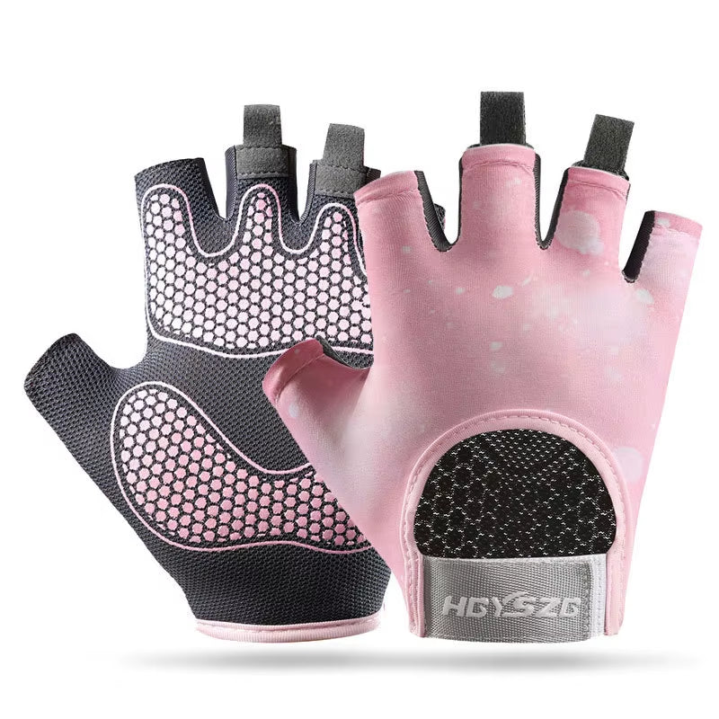 1Pair Workout Gloves Men Women Gym Lifting Fitness Climbing Exercises Work Out Wrist Belt Shock Absorb Foam Pad Palm Crossfit