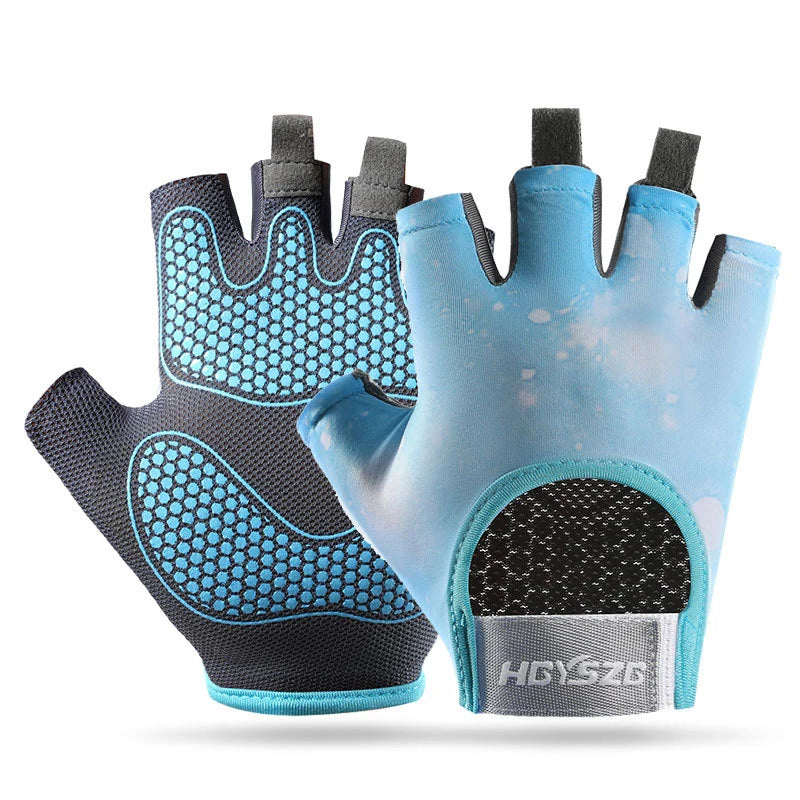 1Pair Workout Gloves Men Women Gym Lifting Fitness Climbing Exercises Work Out Wrist Belt Shock Absorb Foam Pad Palm Crossfit